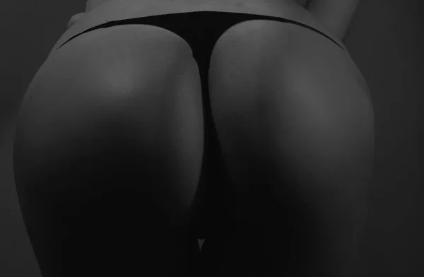 Sexy Lingerie Close Butt Thong Bikini Seduction Buttocks — Stock Photo, Image