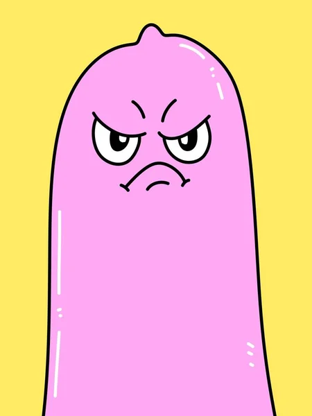 Cute Condom Cartoon Yellow Background — Stok fotoğraf